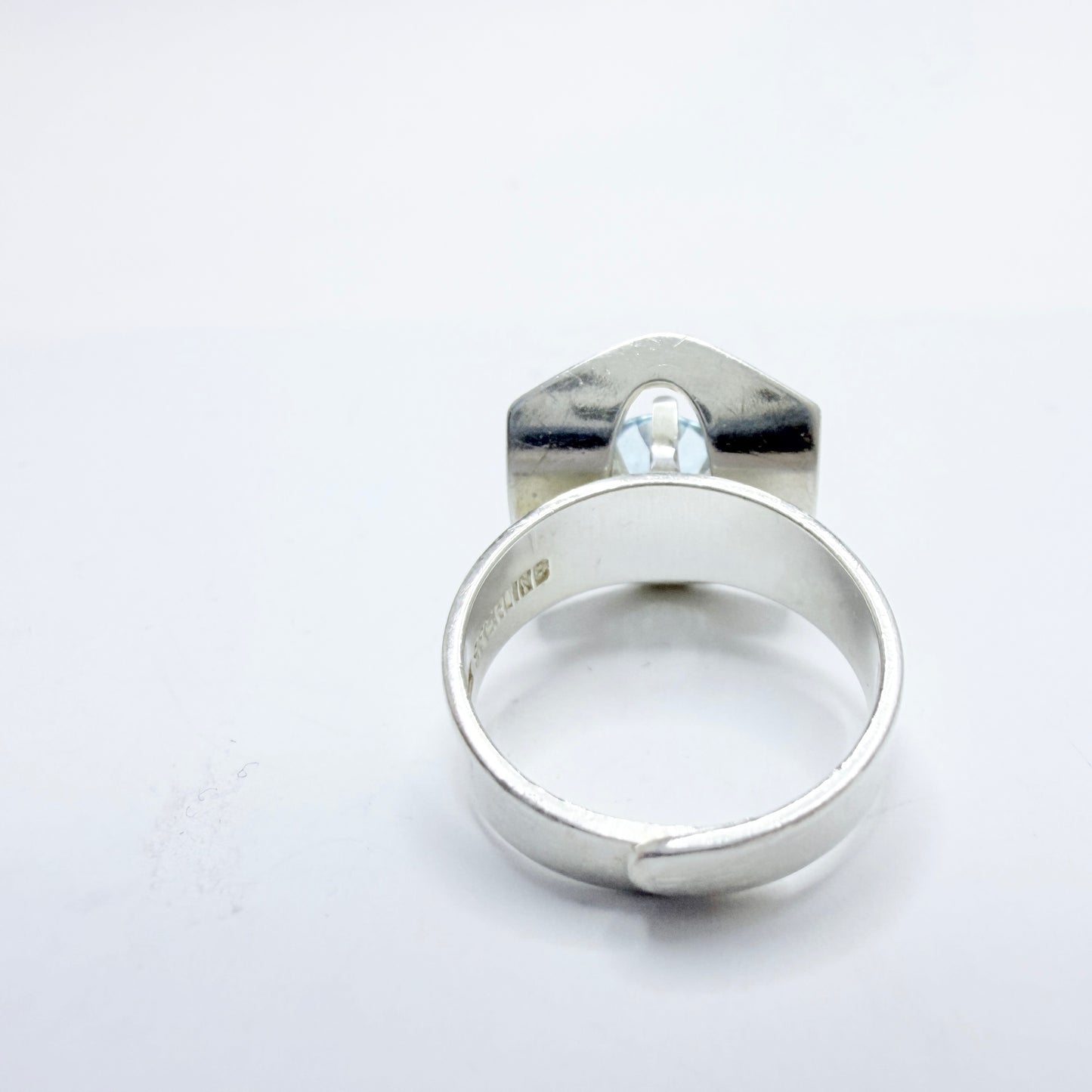 Brofod, Sweden 1975. Vintage Sterling Silver Synthetic Blue Spinel Ring.