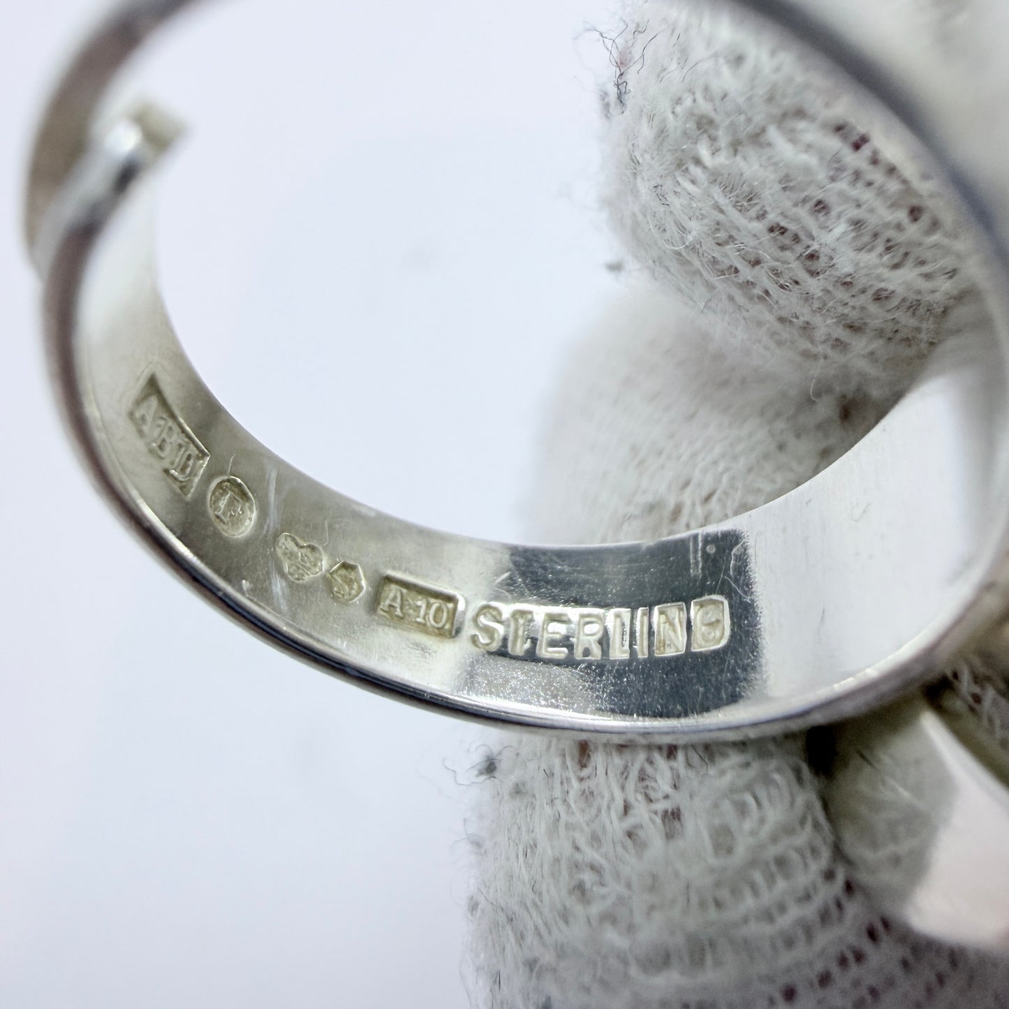 Brofod, Sweden 1975. Vintage Sterling Silver Synthetic Blue Spinel Ring.