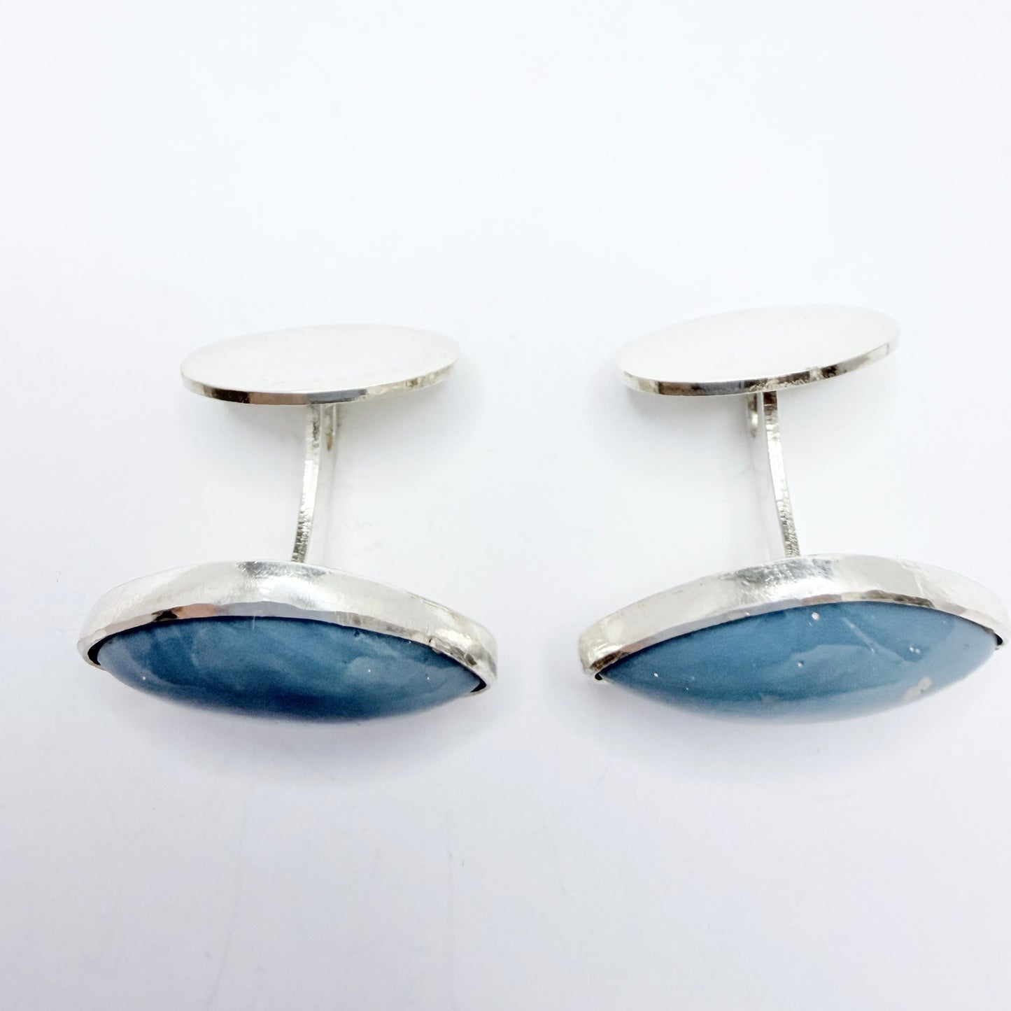Folke Carlsson, Sweden 1962. Vintage Sterling Silver Bergslagen-stone Cufflinks.
