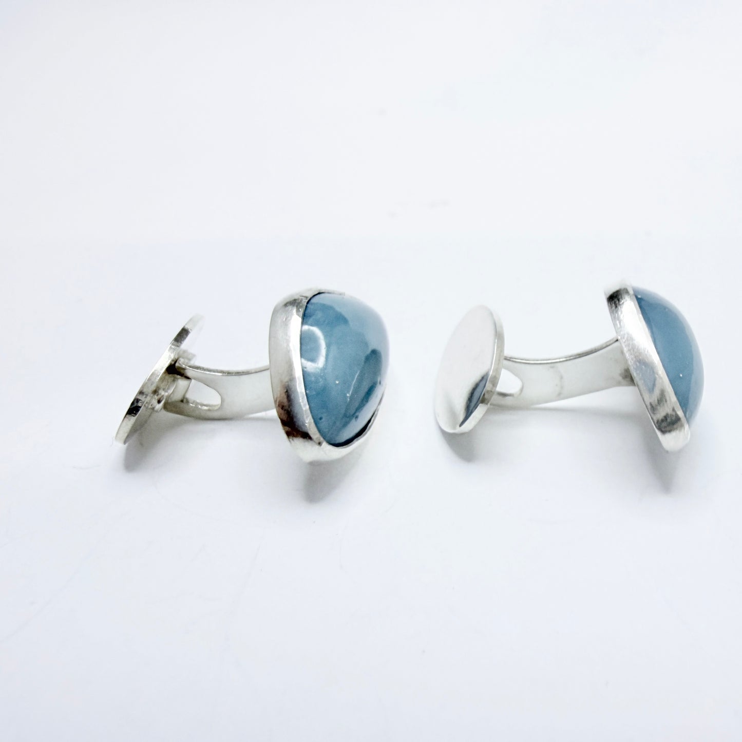 Folke Carlsson, Sweden 1962. Vintage Sterling Silver Bergslagen-stone Cufflinks.