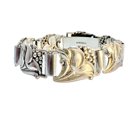Asa-Silver H Olsson, Sweden year 1950. Vintage Solid Silver Bracelet.