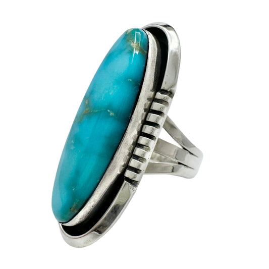 Will Denetdale Navajo Vintage Sterling Silver Turquoise Ring.