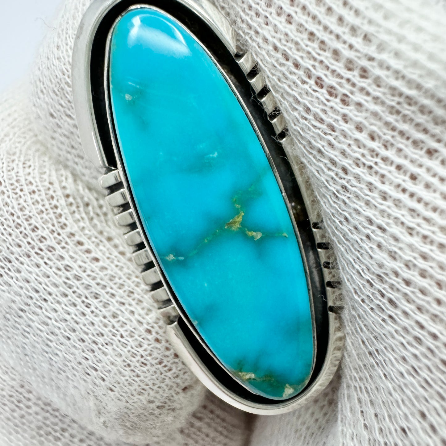 Will Denetdale Navajo Vintage Sterling Silver Turquoise Ring.