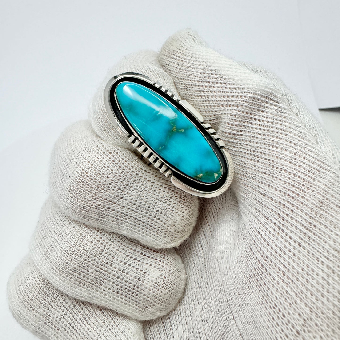 Will Denetdale Navajo Vintage Sterling Silver Turquoise Ring.