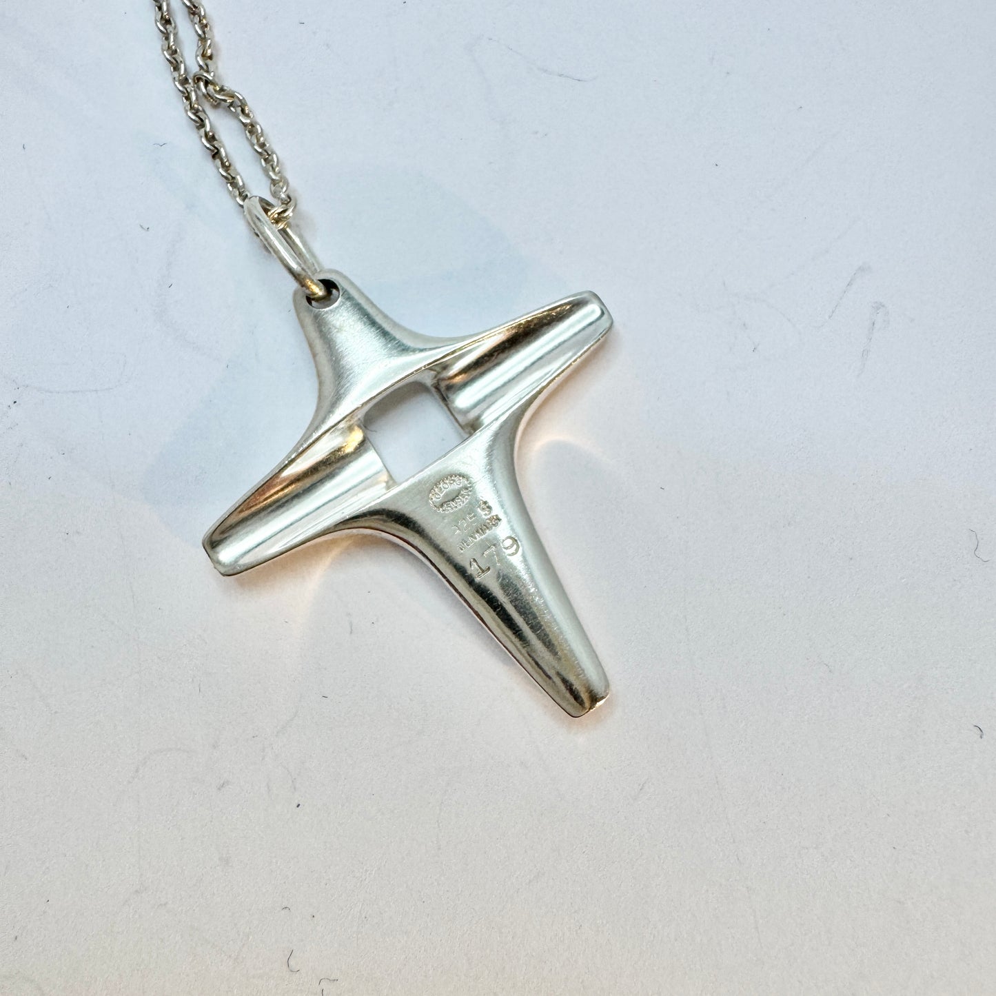 Georg Jensen, Denmark. Vintage Sterling Silver Pendant Necklace. Design no 179.