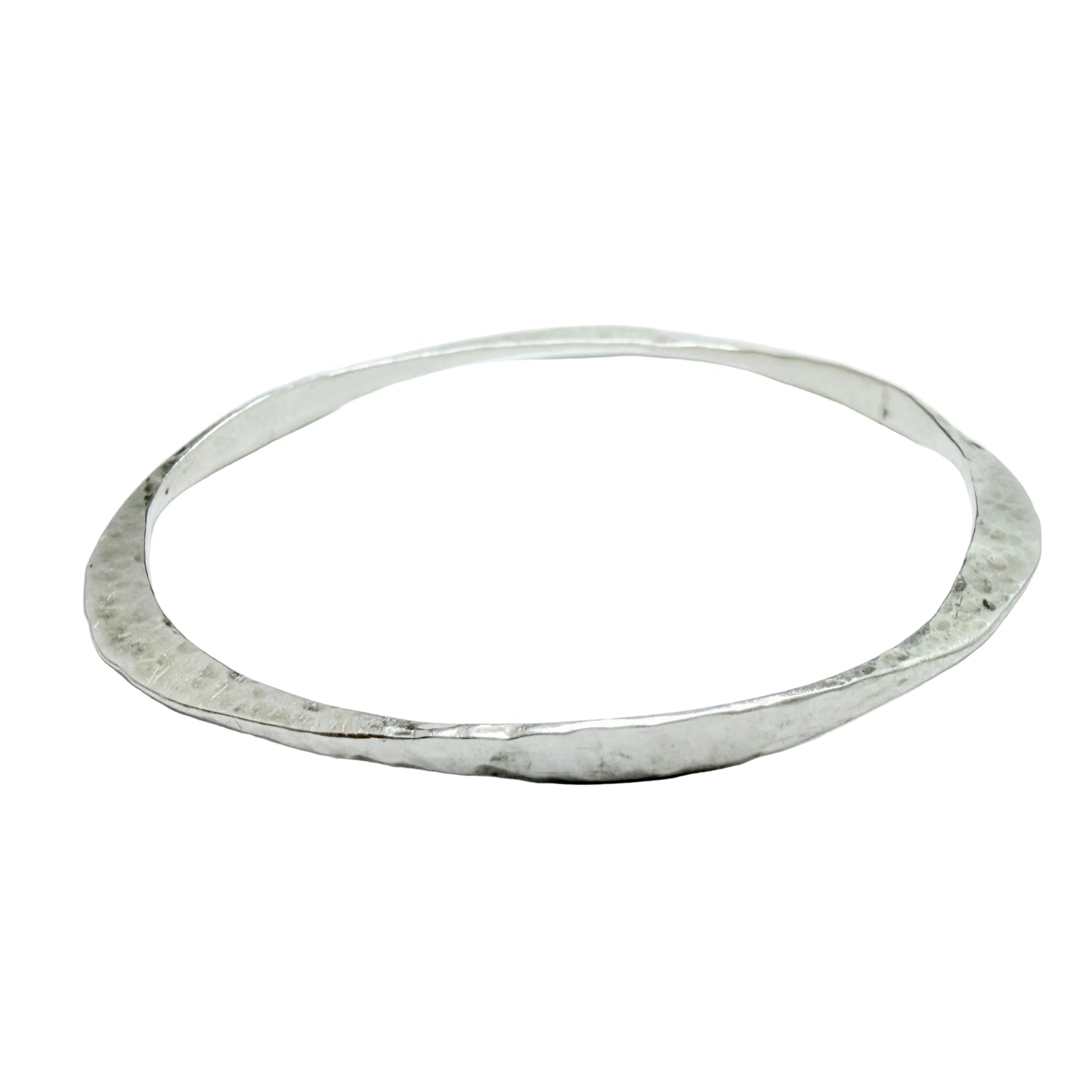 Vintage Hammered Sterling Silver Bangle Bracelet.