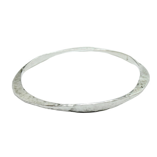 Vintage Hammered Sterling Silver Bangle Bracelet.