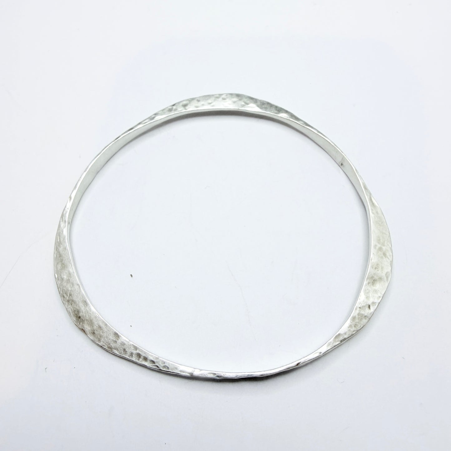 Vintage Hammered Sterling Silver Bangle Bracelet.