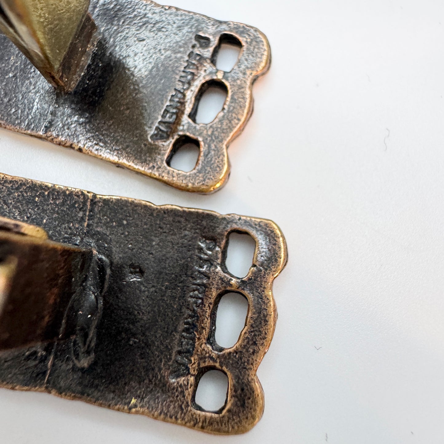 Pentti Sarpaneva, Finland 1970s. Large Vintage Bronze Cufflinks.