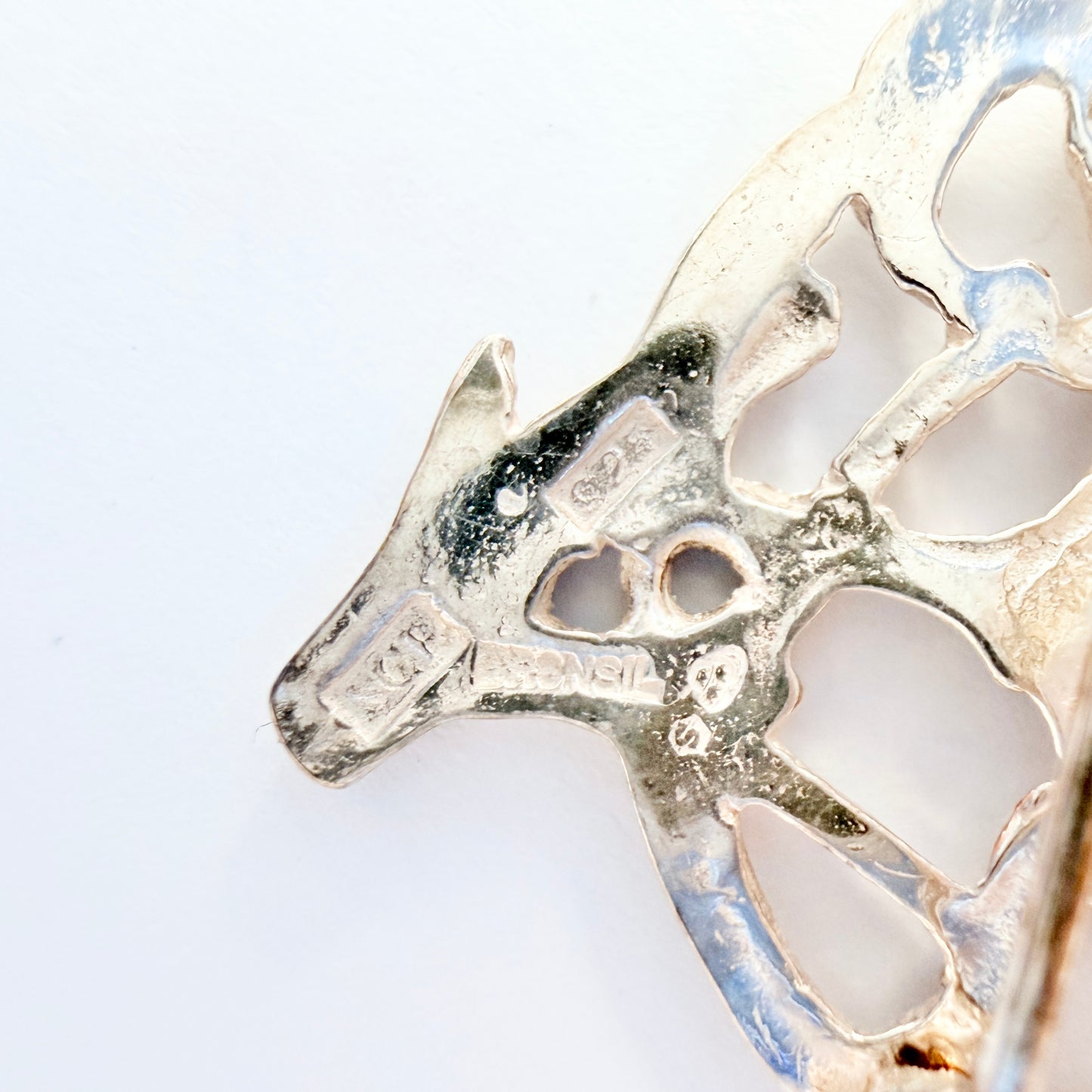 Bronsil, Sweden. Vintage Sterling Silver Mistletoe Christmas Brooch.