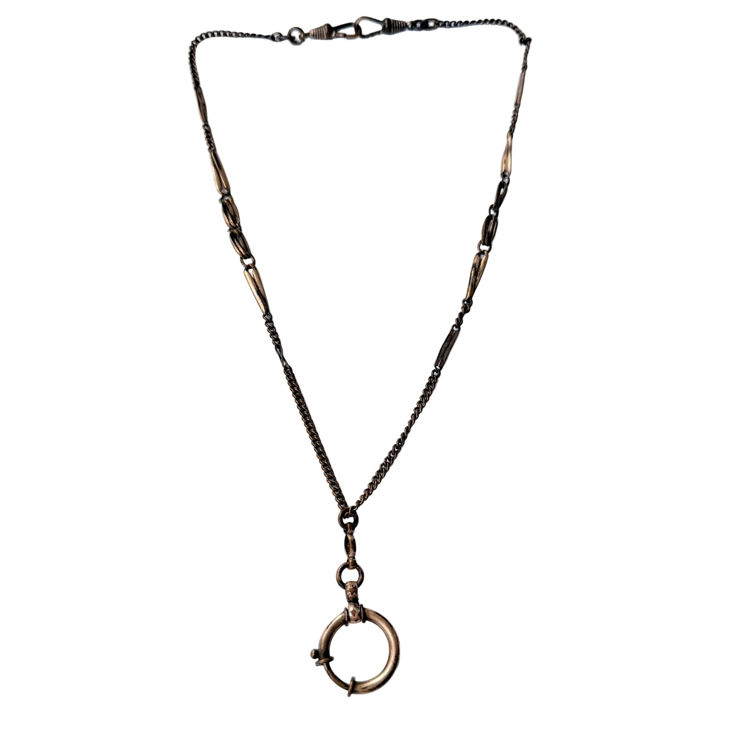 Antique Gold Doublé Watch Chain in Necklace Length.