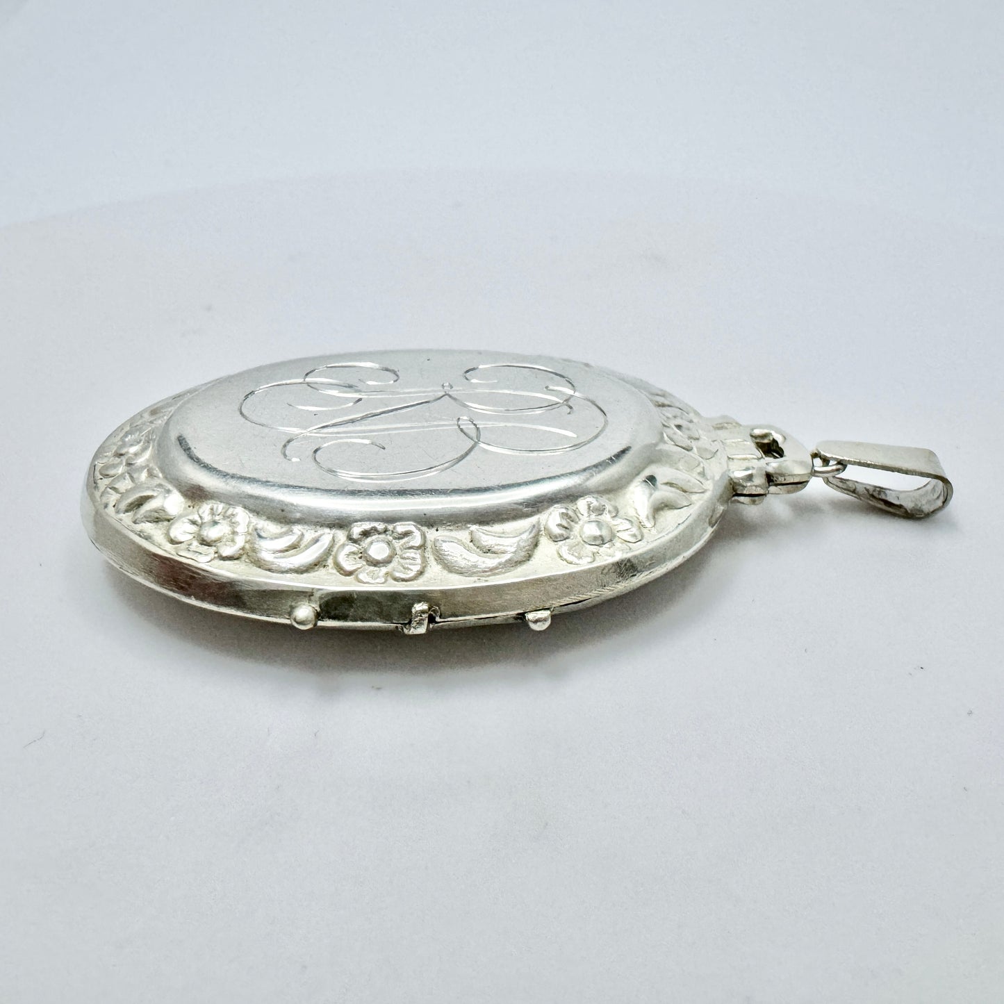 Sweden 1946. Vintage Solid Silver Locket Pendant.