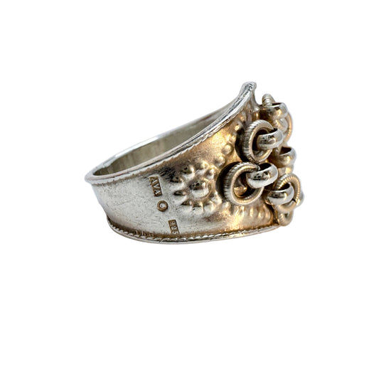 A. Andersson, Sweden. Vintage Sterling Silver Sami / Laplander Ring.