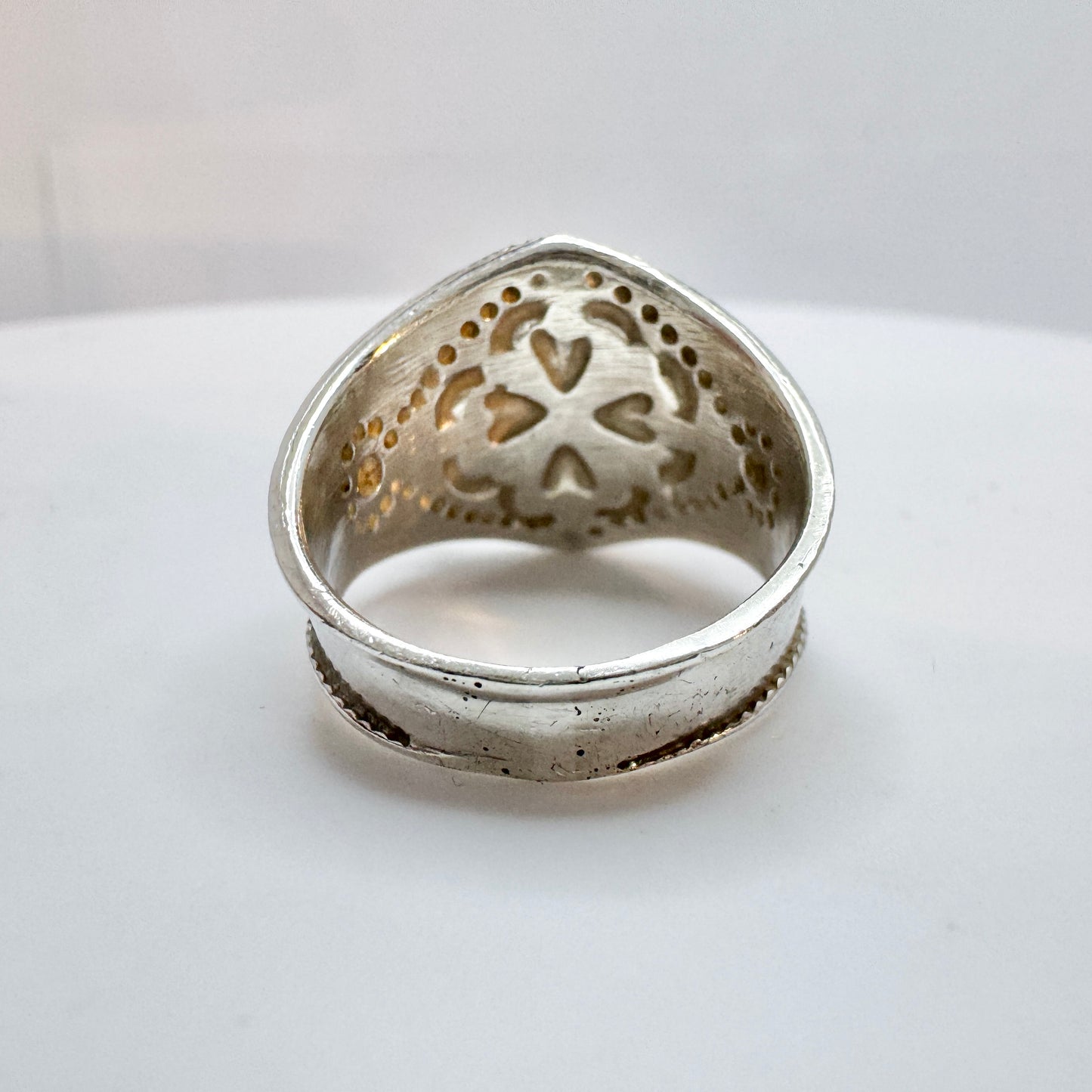 A. Andersson, Sweden. Vintage Sterling Silver Sami / Laplander Ring.