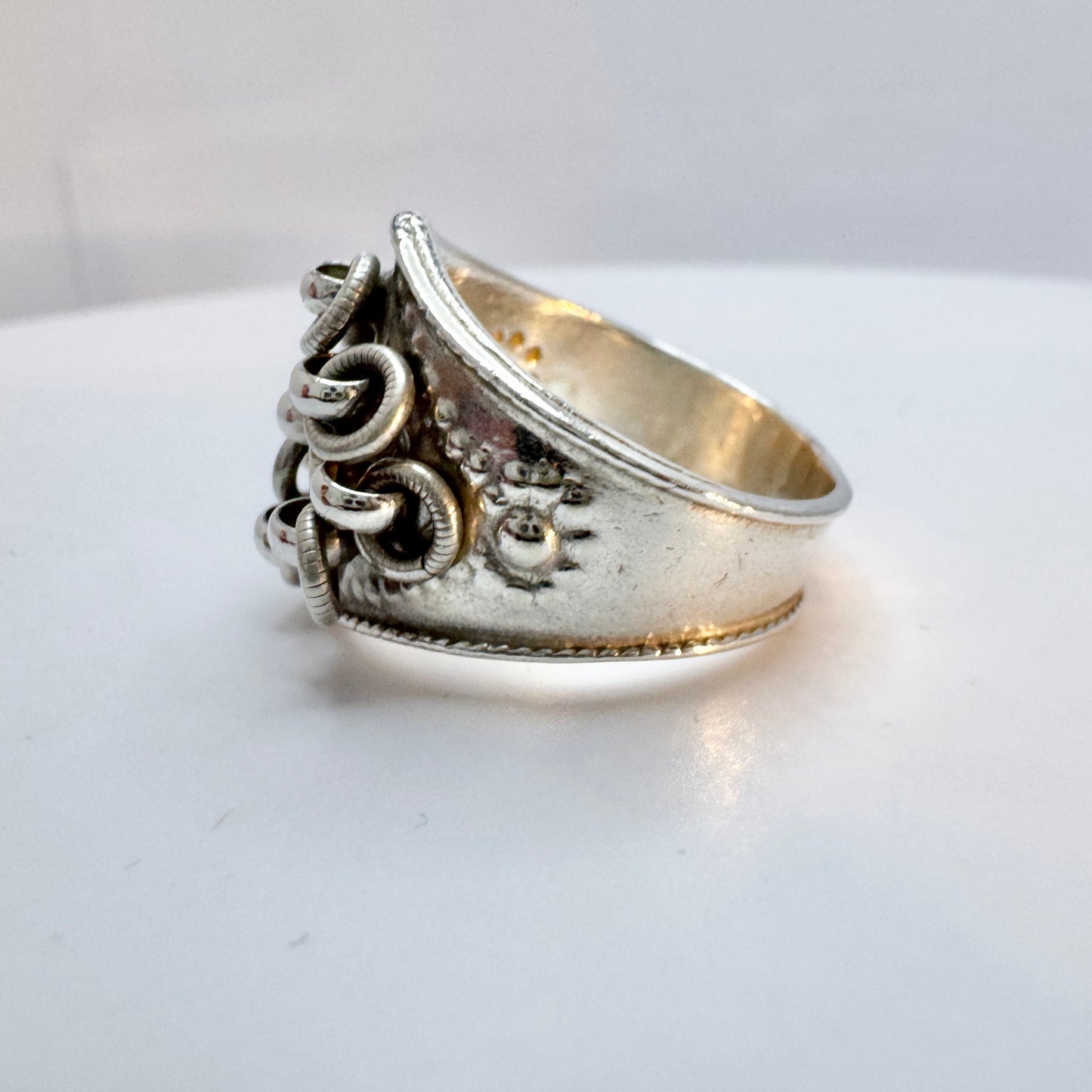 A. Andersson, Sweden. Vintage Sterling Silver Sami / Laplander Ring.