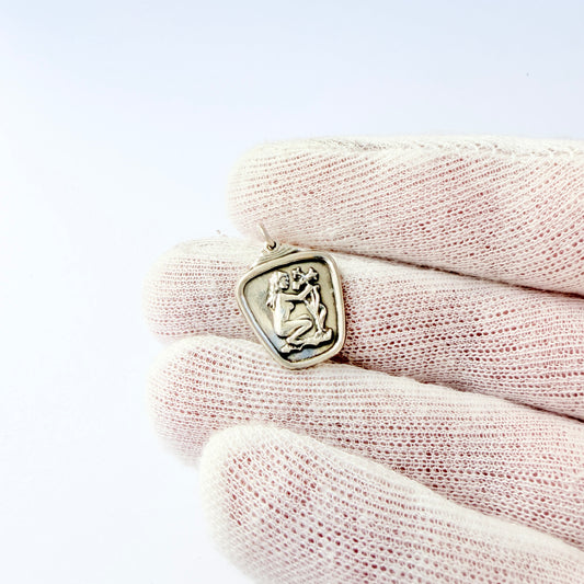 Alton, Sweden year 1960. Vintage Zodiac Virgo Charm Pendant.