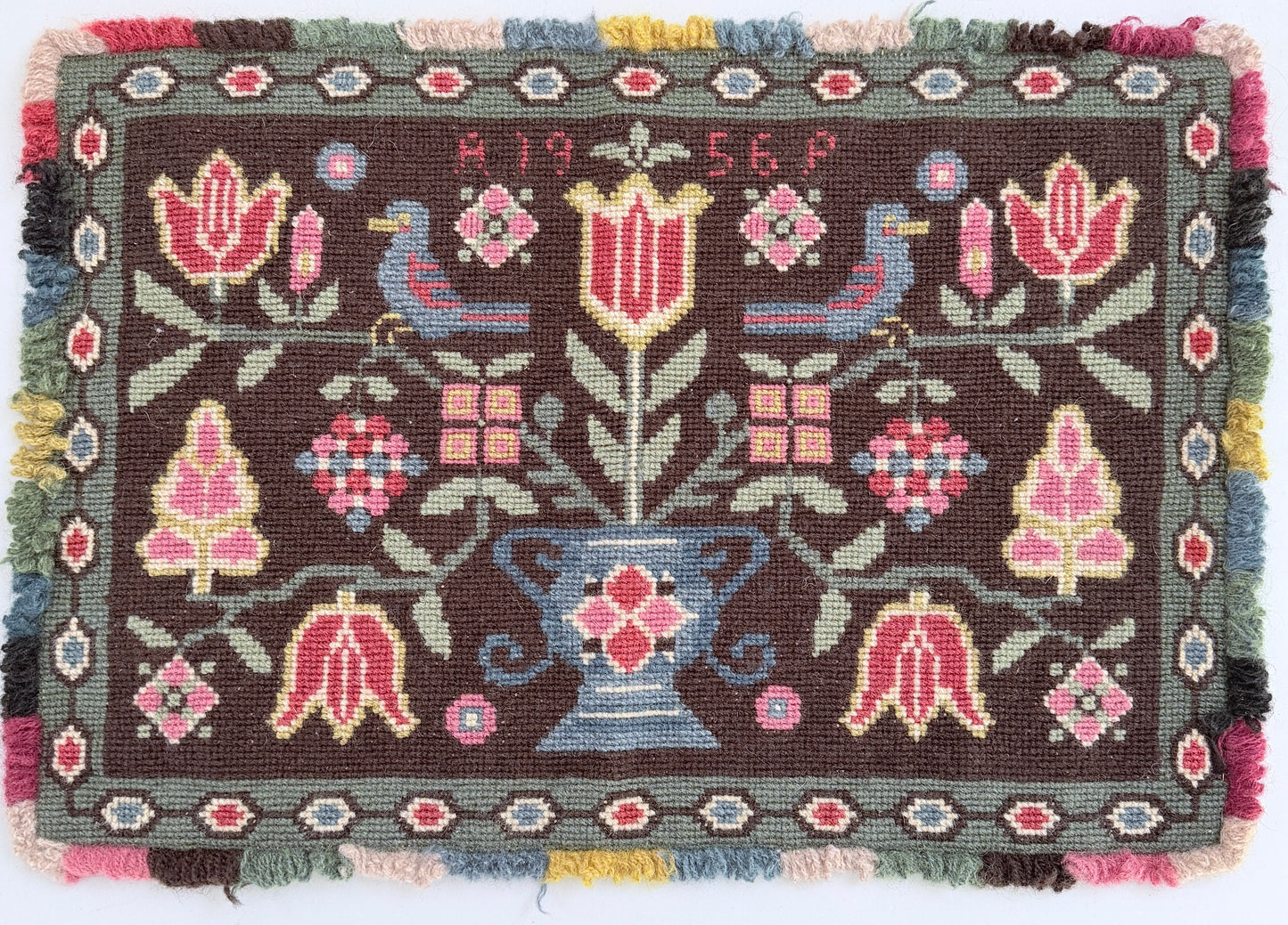 Sweden 1956. Vintage Wool Wall Hanging Tapestry