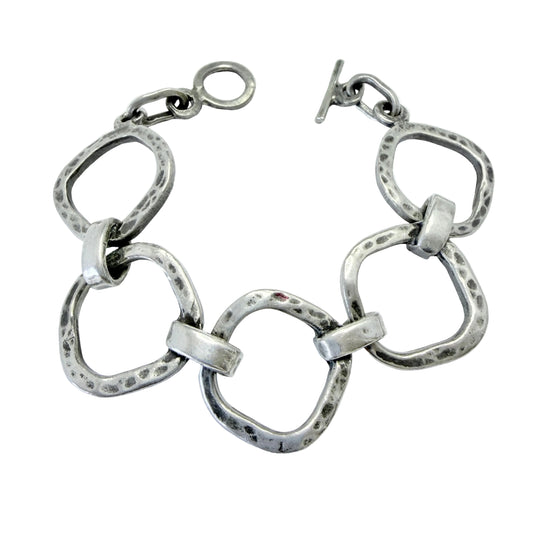 Lysgaard Design, Denmark. Bold Vintage 1970s Pewter Bracelet.