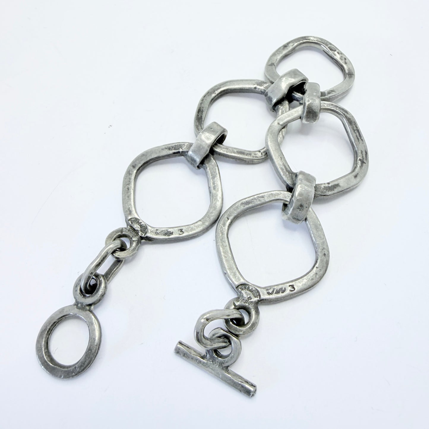 Lysgaard Design, Denmark. Bold Vintage 1970s Pewter Bracelet.