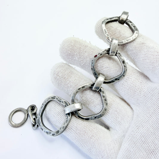 Lysgaard Design, Denmark. Bold Vintage 1970s Pewter Bracelet.