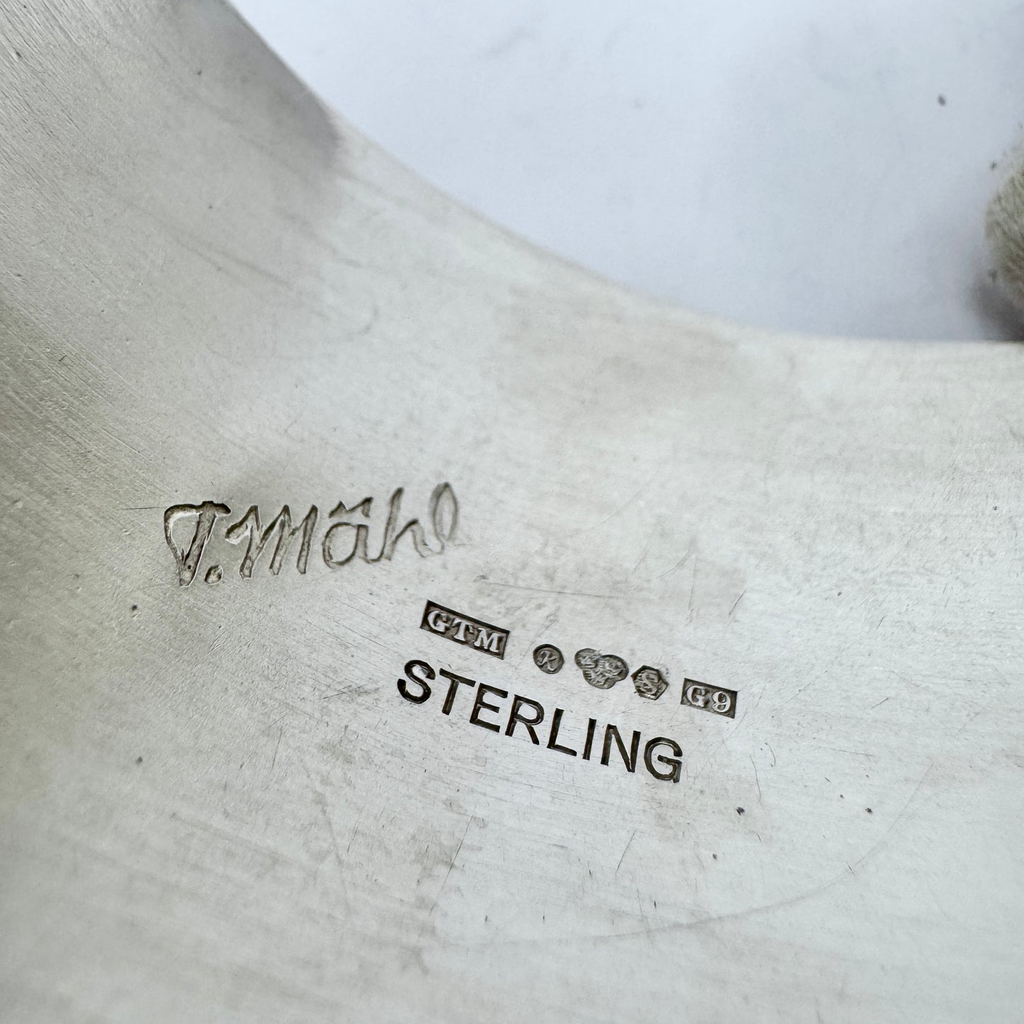 Torsten Mähl, Sweden 1957. Vintage Sterling Silver Agate Moonstone Chrysoprase Cuff Bracelet.