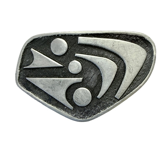 Erik Fransson, Sweden 1961. Vintage Mid-century Modern Pewter Brooch.