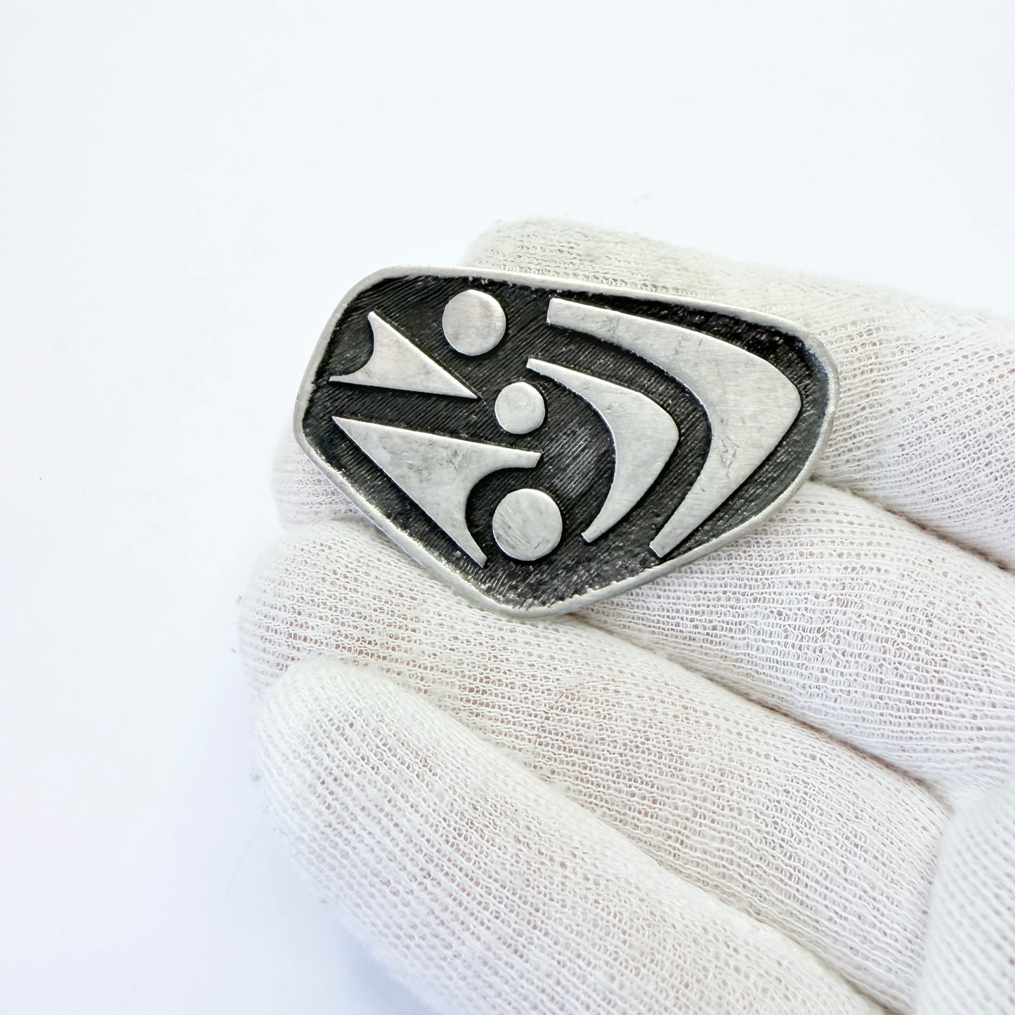 Erik Fransson, Sweden 1961. Vintage Mid-century Modern Pewter Brooch.