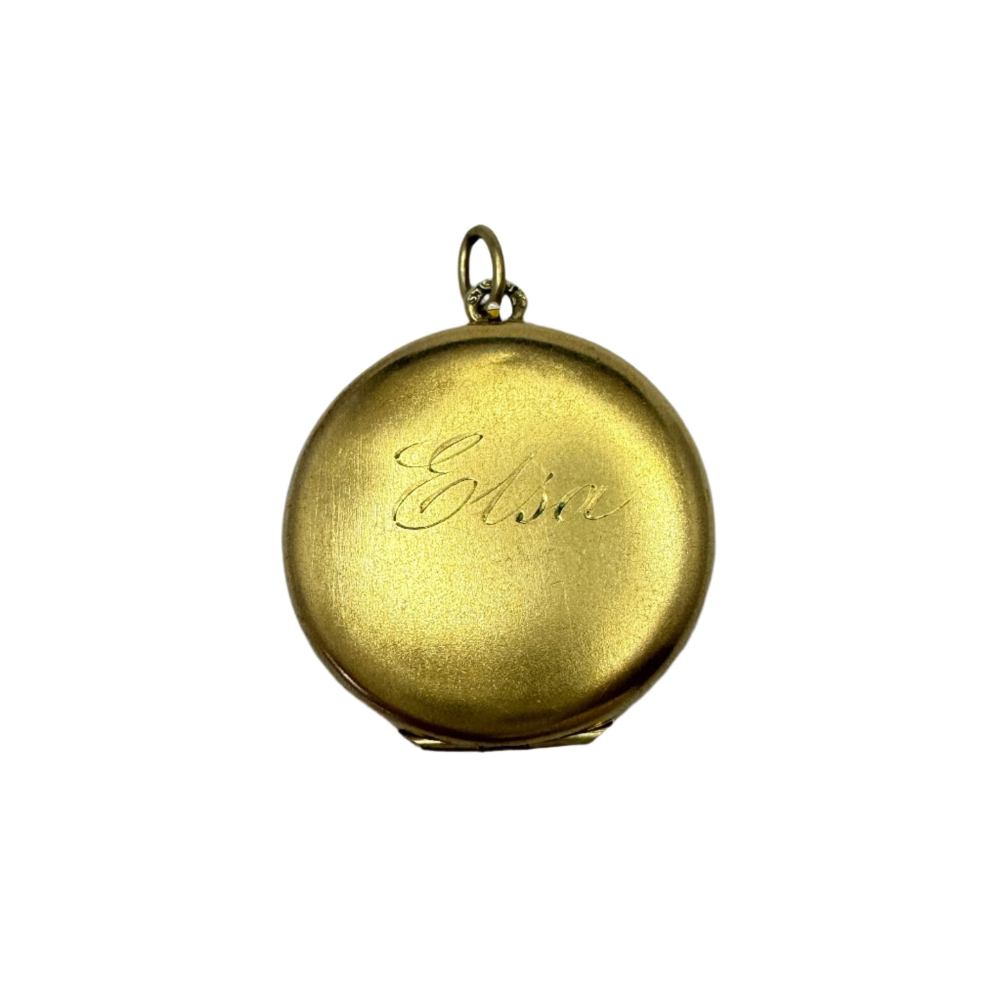 S Jacobsen, Denmark c 1940-50s. Gilt Solid Silver Locket Pendant. "Elsa"