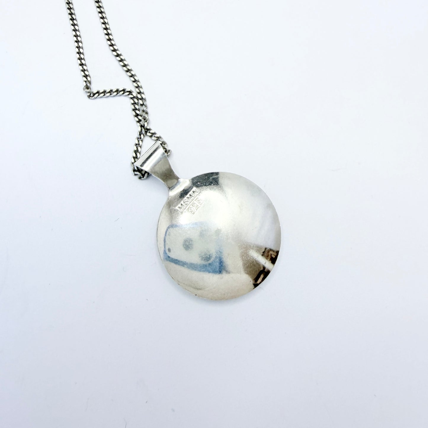 Arktis-Smedjan, Swden. Vintage Sterling Silver Midnight Sun Pendant Necklace.