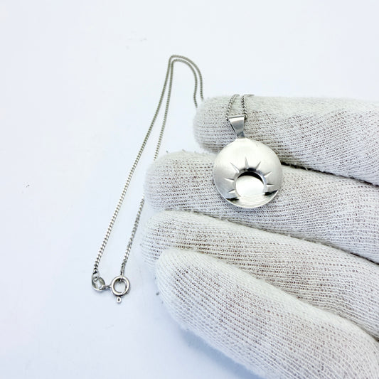 Arktis-Smedjan, Swden. Vintage Sterling Silver Midnight Sun Pendant Necklace.