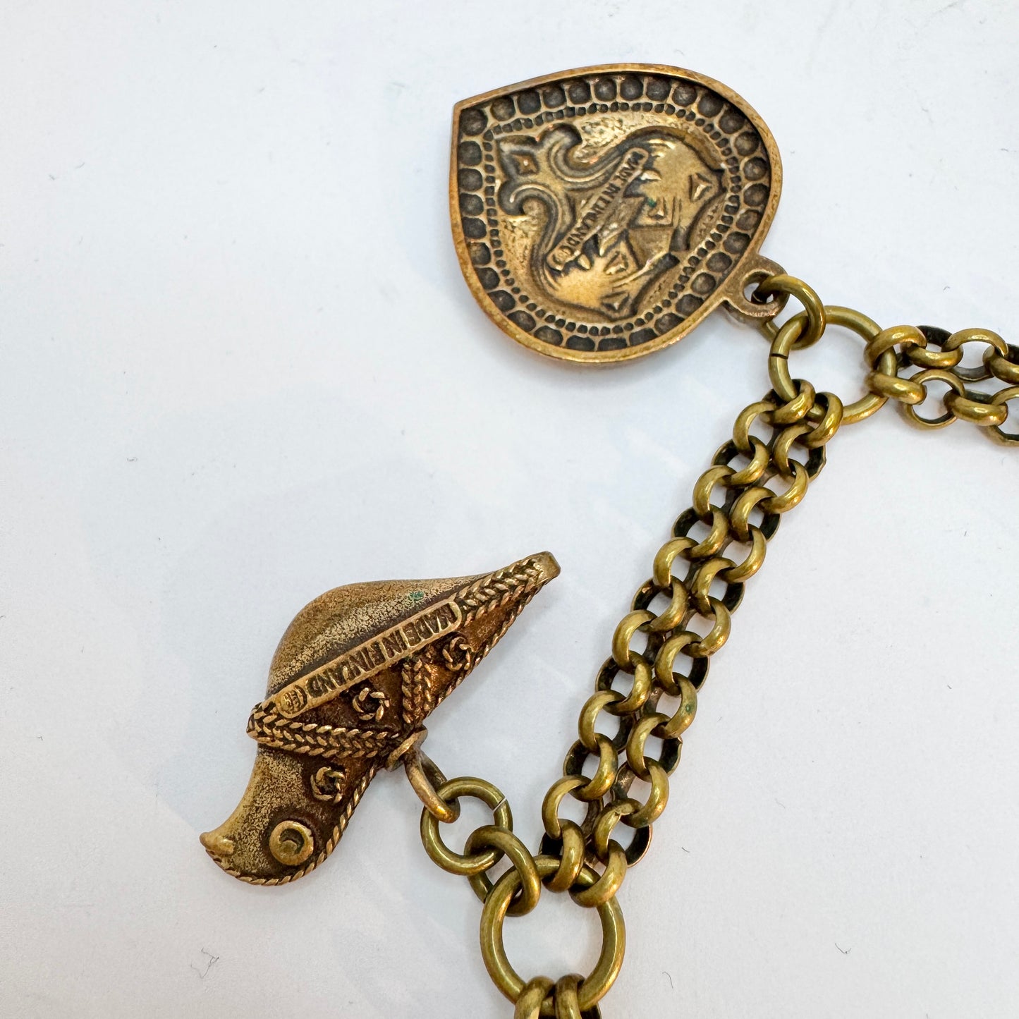 Kalevala Koru, Finland. Bold Vintage Multi-pendant Bronze Necklace. The Treasure Chain