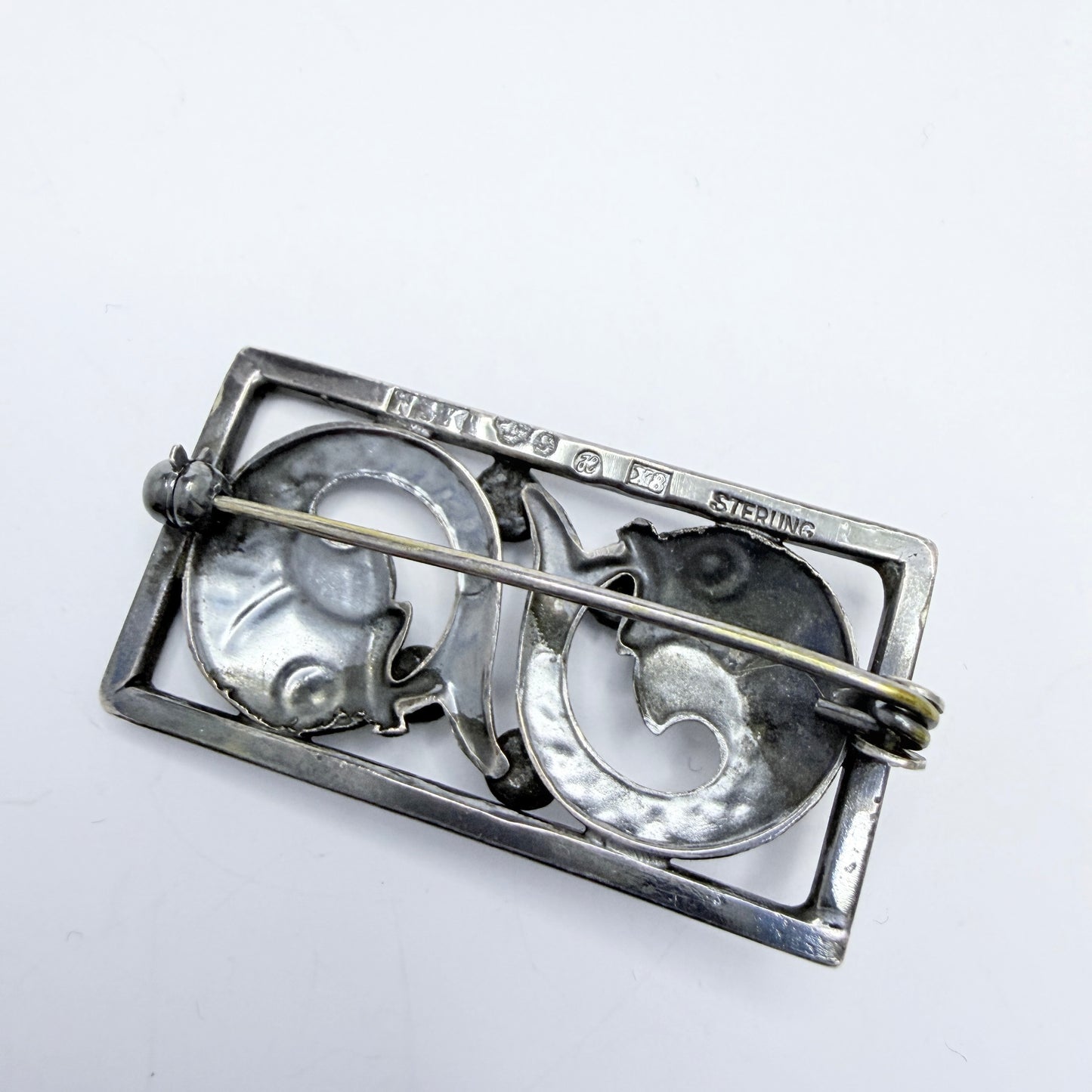 Nordisk Silverkonst, Sweden 1948.Vintage Sterling Silver Fish Brooch.