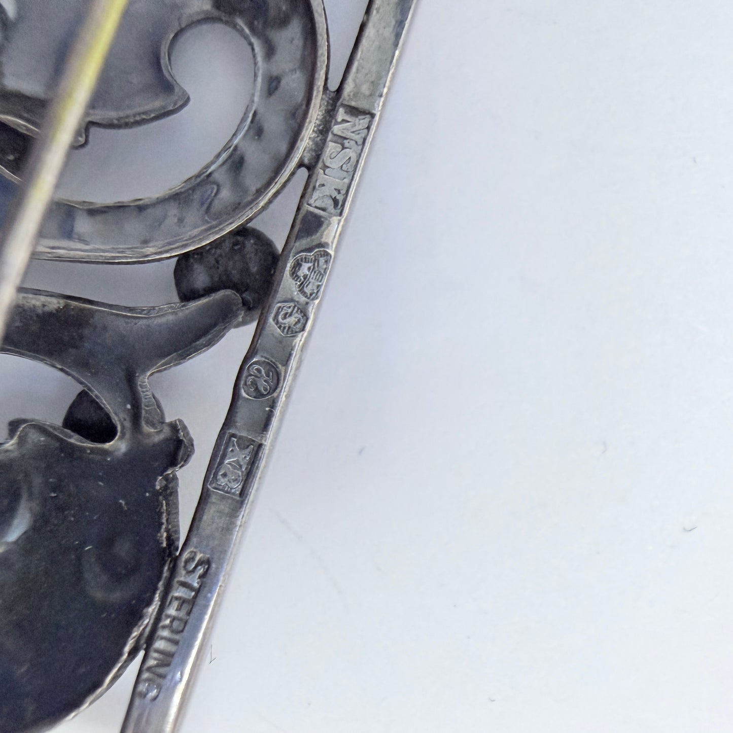 Nordisk Silverkonst, Sweden 1948.Vintage Sterling Silver Fish Brooch.