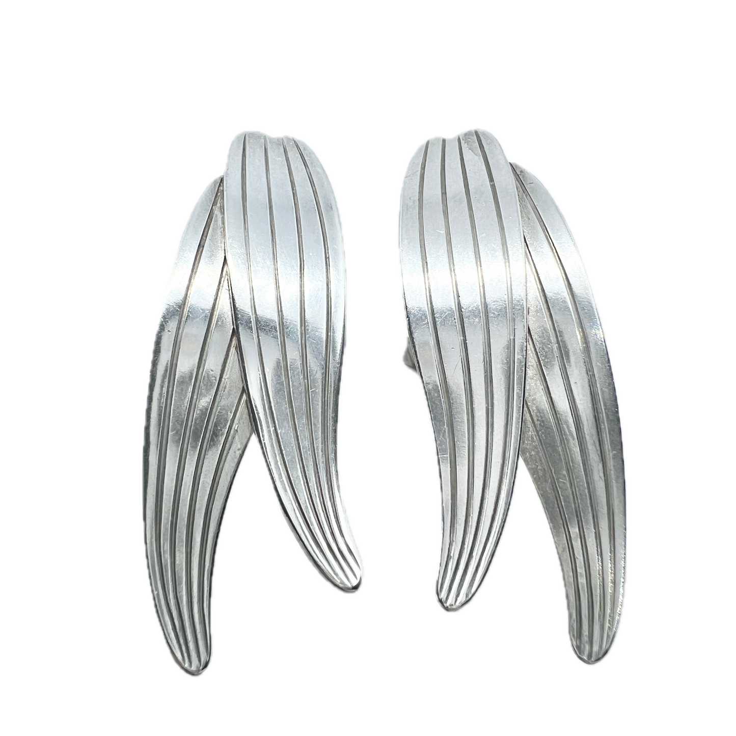 Sigurd Persson for Stigbert, Sweden 1949. Vintage Sterling Silver Earrings.