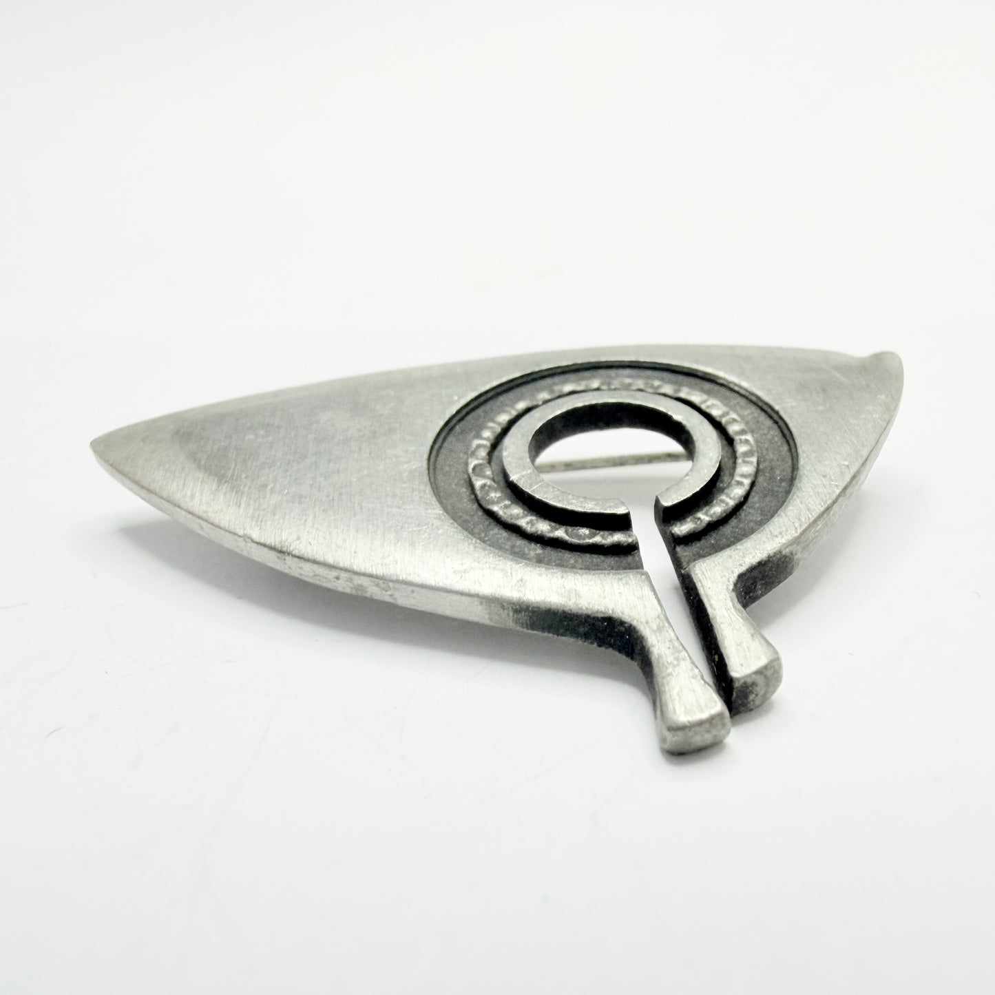 Rune Tennsmed, Sweden 1970s. Vintage Pewter Brooch.