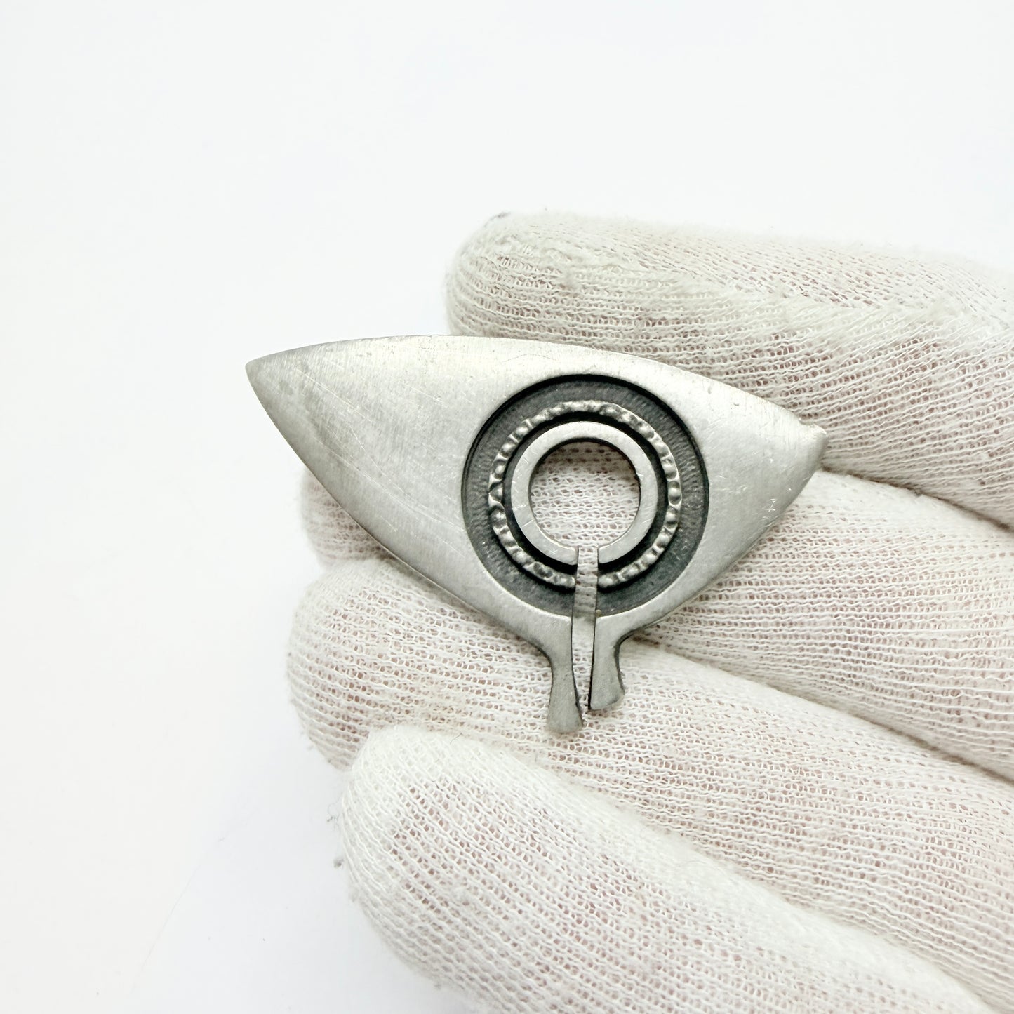 Rune Tennsmed, Sweden 1970s. Vintage Pewter Brooch.