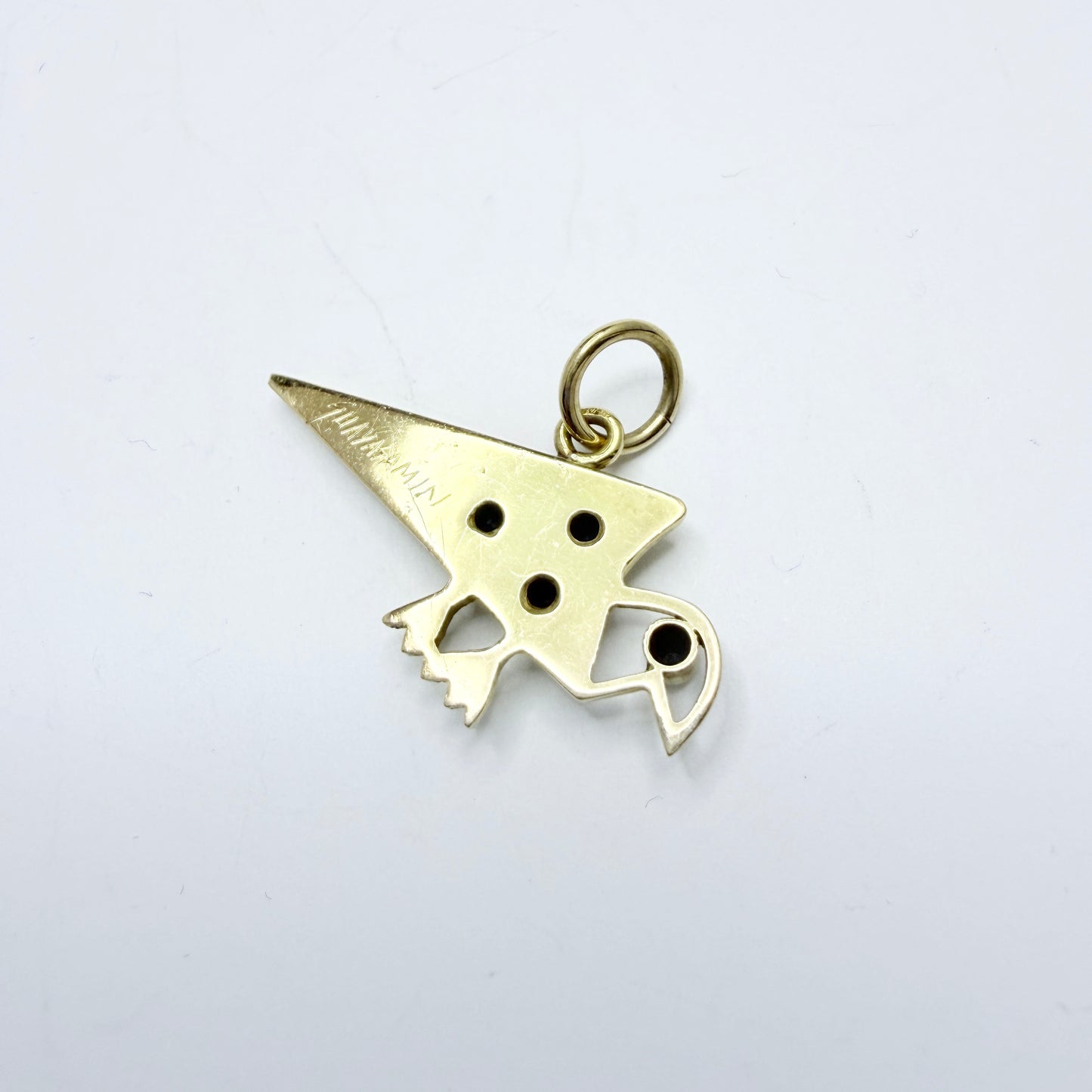 Oswaldo Guayasamin, Ecuador. Vintage 18k Gold Sapphire Bird Pendant.