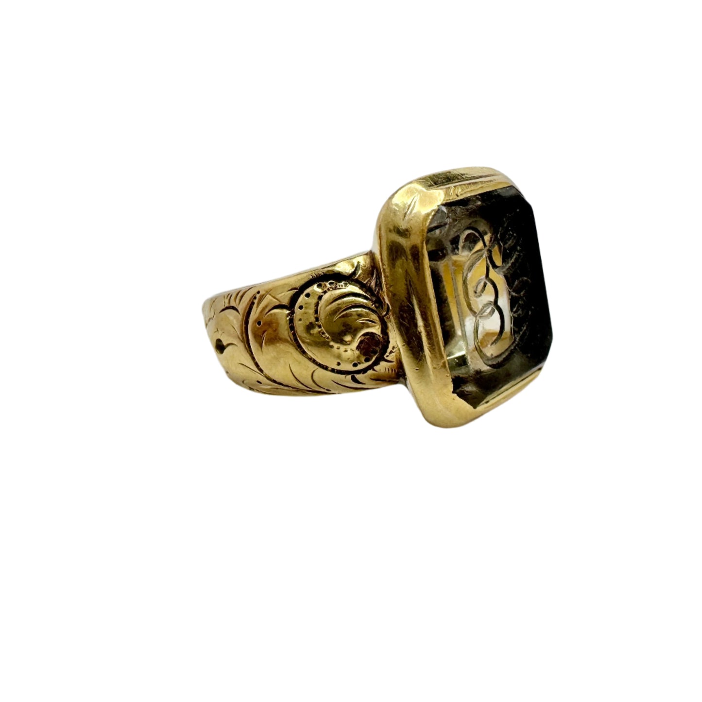 Gustav Möllenborg, Sweden 1877. Antique Victorian 18k Gold Signet Ring.