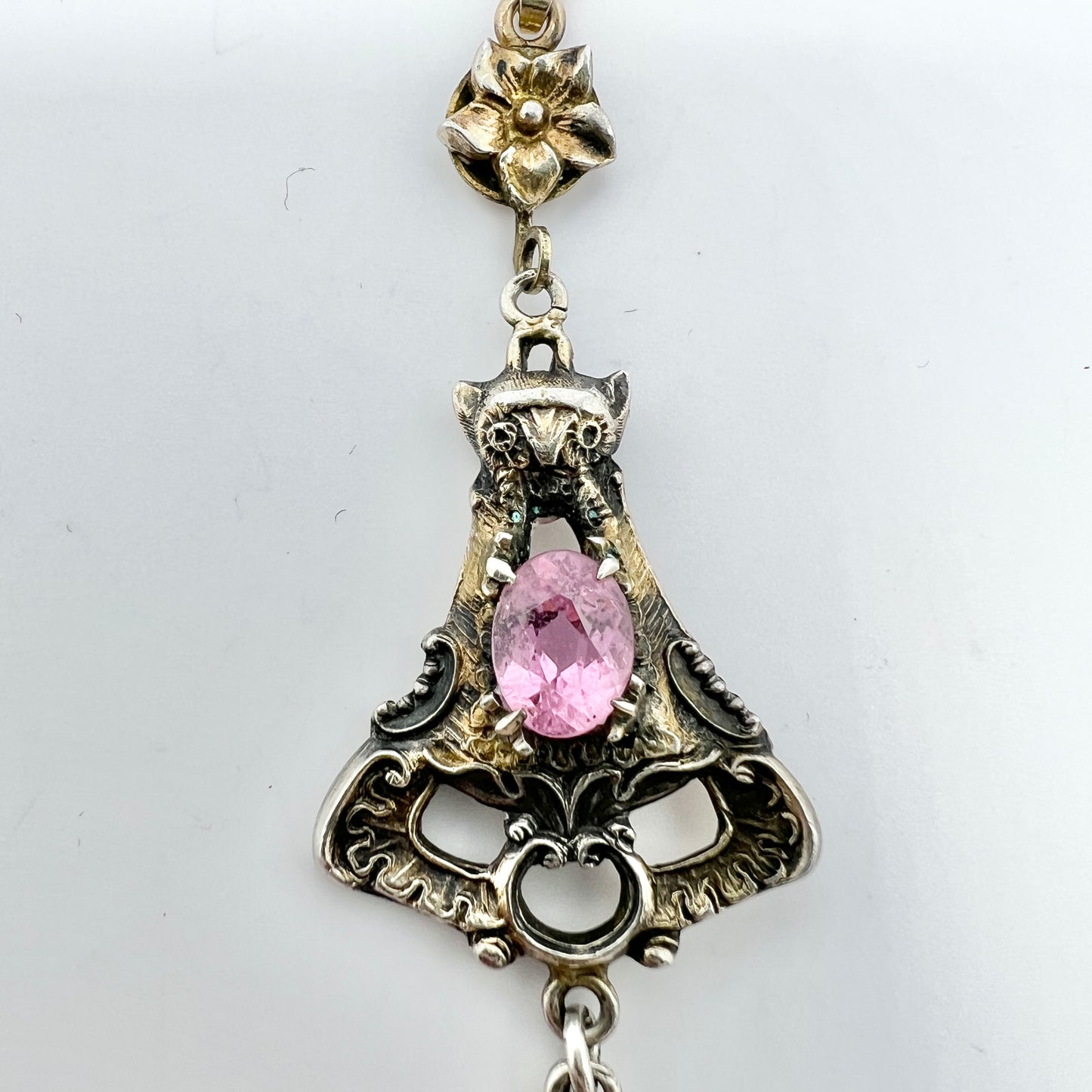 Walton & Co, USA c 1920. Antique Arts & Crafts Renaissance Revival Sterling Silver Pendant.