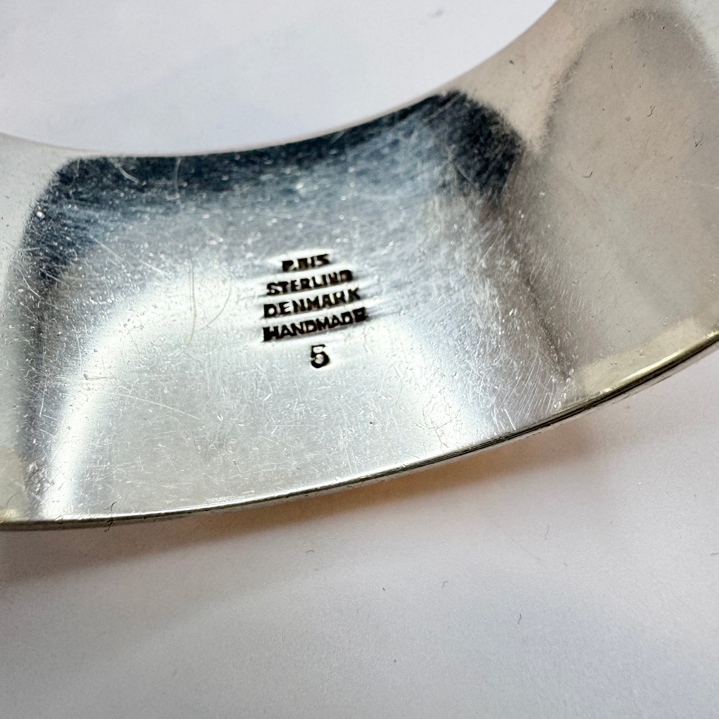 Palle Bisgaard, Denmark 1960s Vintage Chunky Sterling Silver Abalone Cuff Bracelet