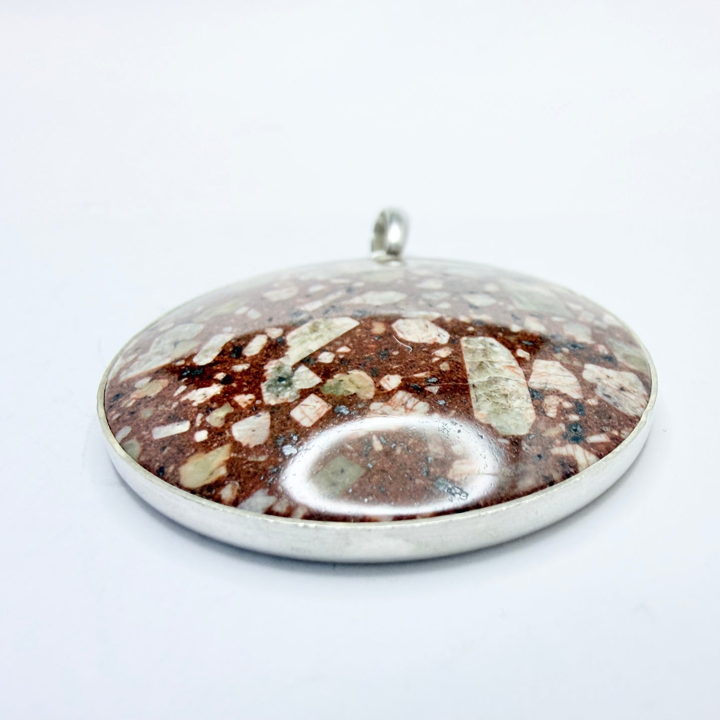 Stenlya Sweden 1973. Vintage Sterling Silver Porphyry Pendant.