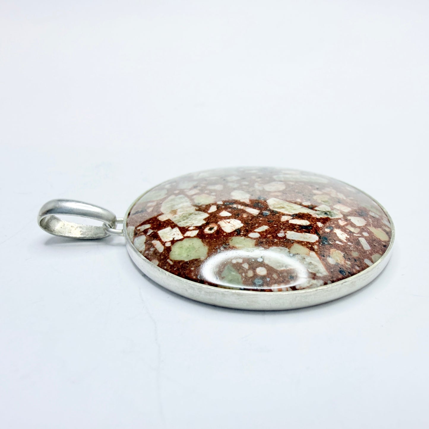 Stenlya Sweden 1973. Vintage Sterling Silver Porphyry Pendant.