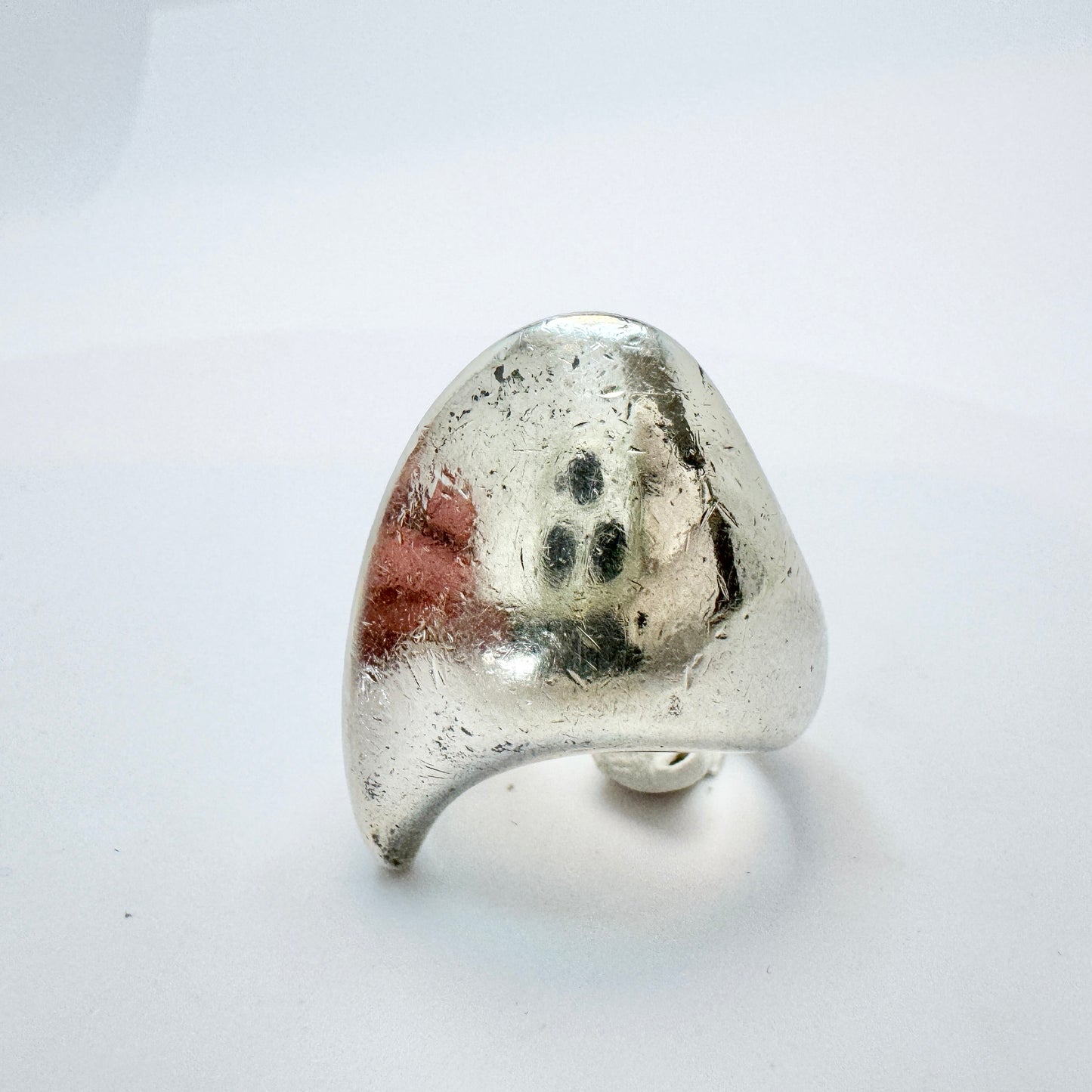 Nanna Ditzel for Georg Jensen, Denmark c 1960s. Bold Vintage Sterling Silver Ring. Design: 91.