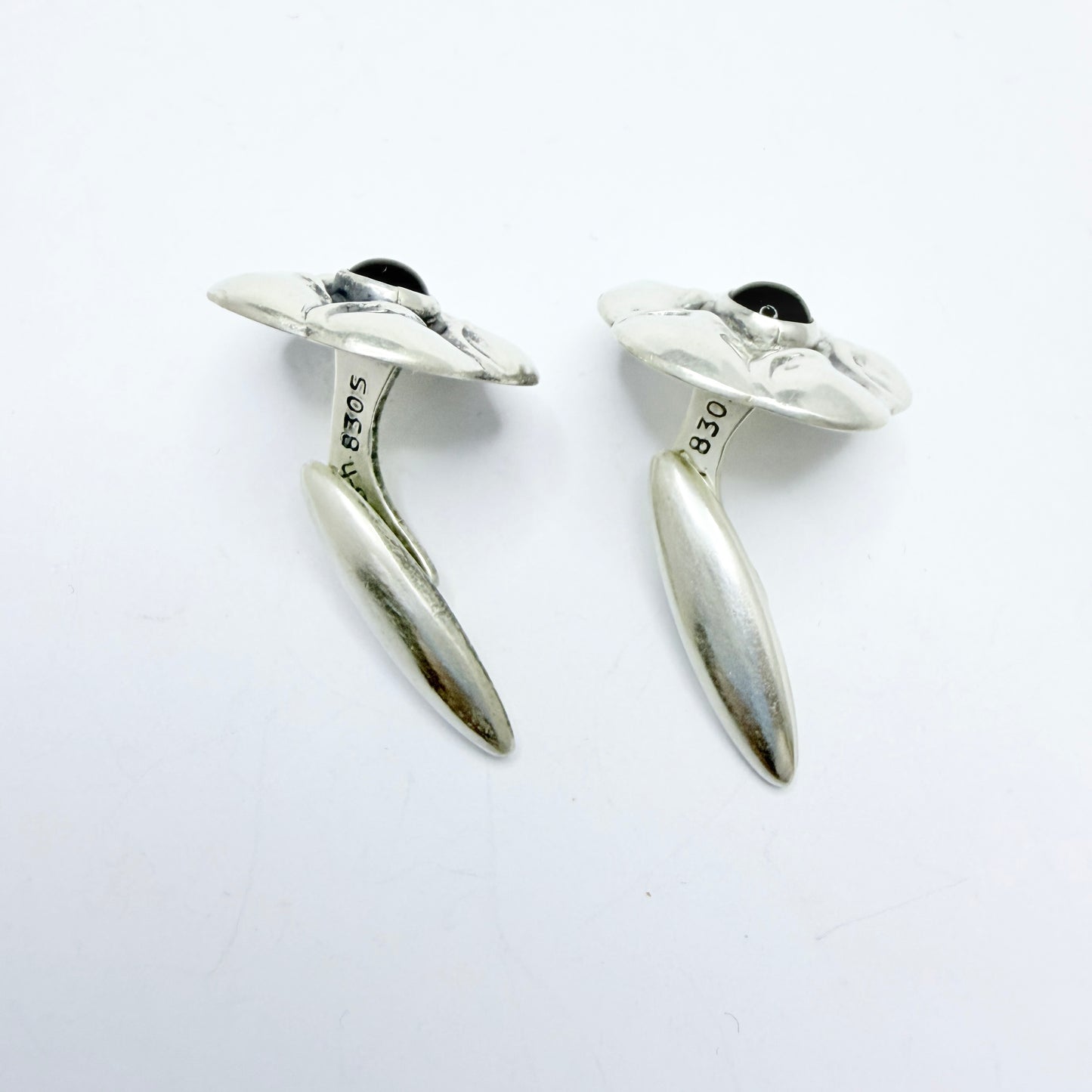 Ferdinand Svinth, Denmark 1920s. Vintage Skønvirke Silver Paste Cufflinks.