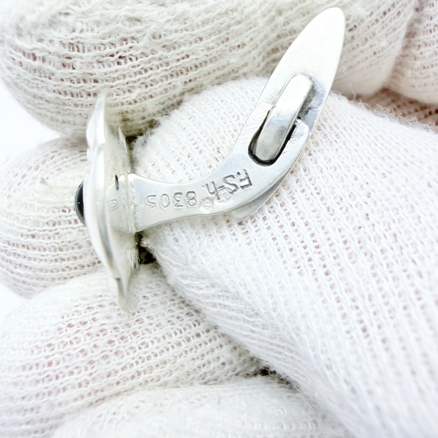Ferdinand Svinth, Denmark 1920s. Vintage Skønvirke Silver Paste Cufflinks.