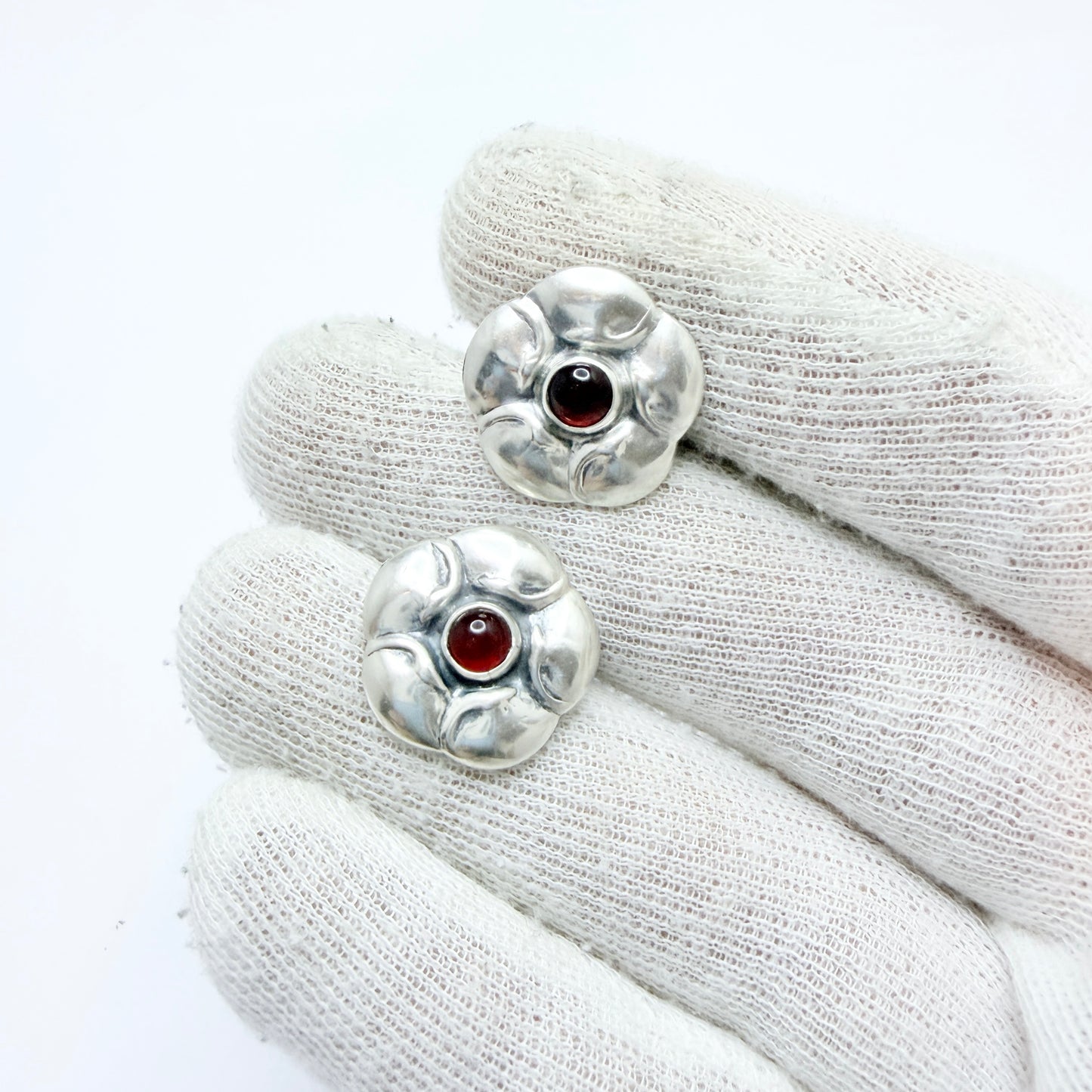 Ferdinand Svinth, Denmark 1920s. Vintage Skønvirke Silver Paste Cufflinks.