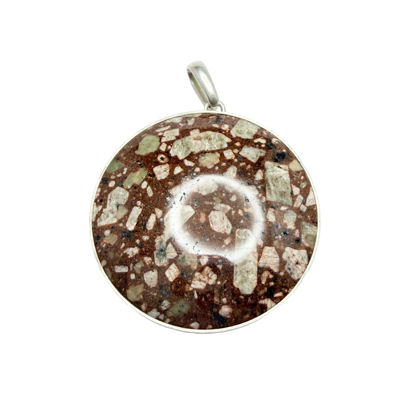 Stenlya Sweden 1973. Vintage Sterling Silver Porphyry Pendant.