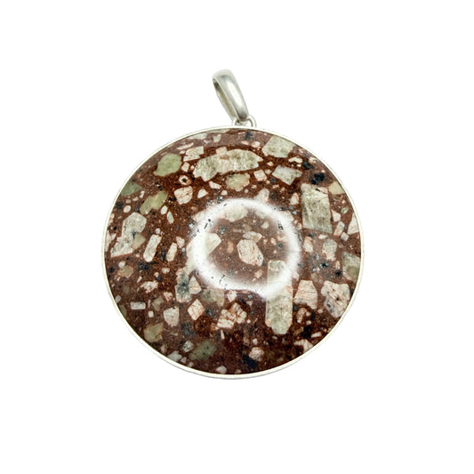 Stenlya Sweden 1973. Vintage Sterling Silver Porphyry Pendant.