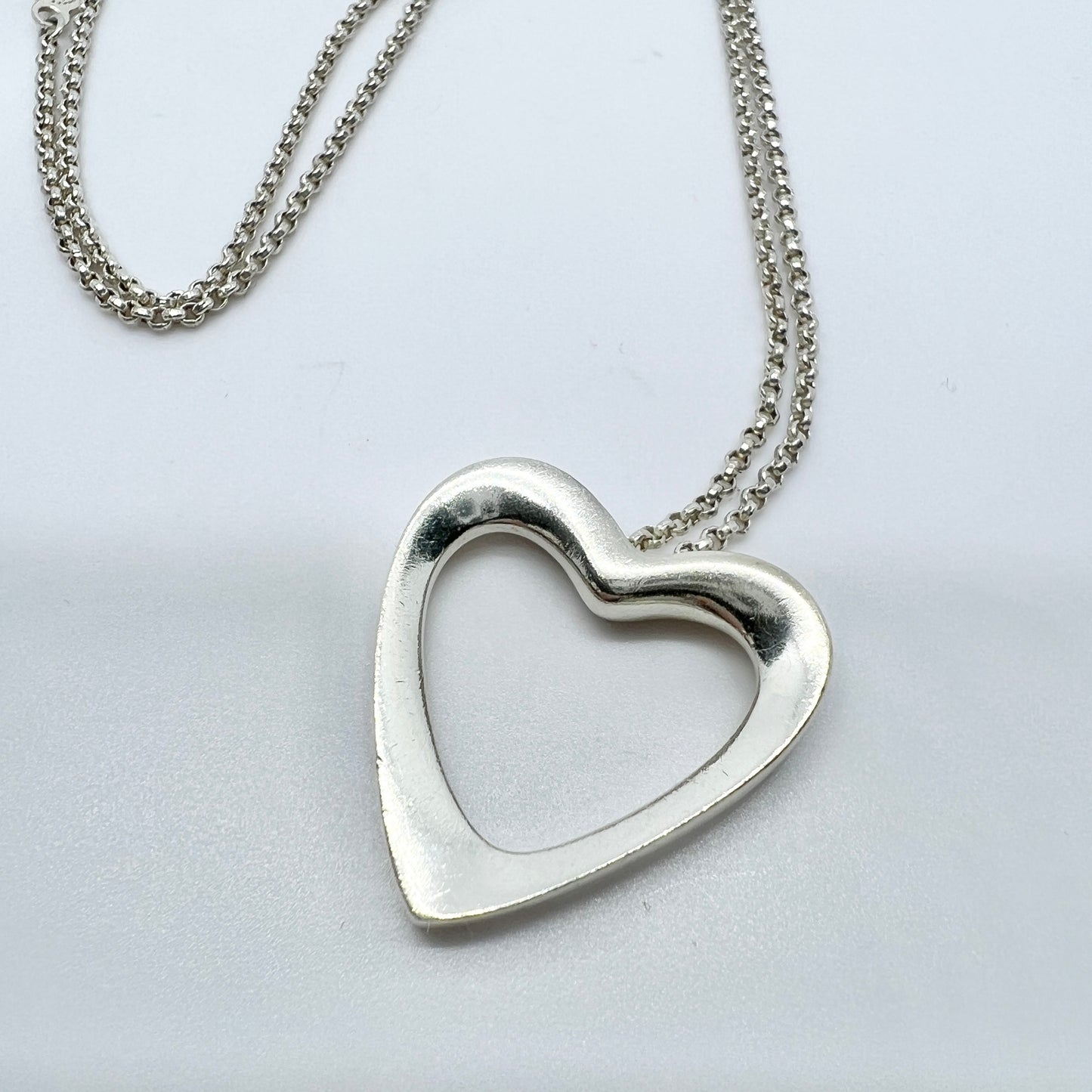 Georg Jensen, Denmark. Sterling Silver Heart Pendant Necklace. The Artist Heart Collection 2014.