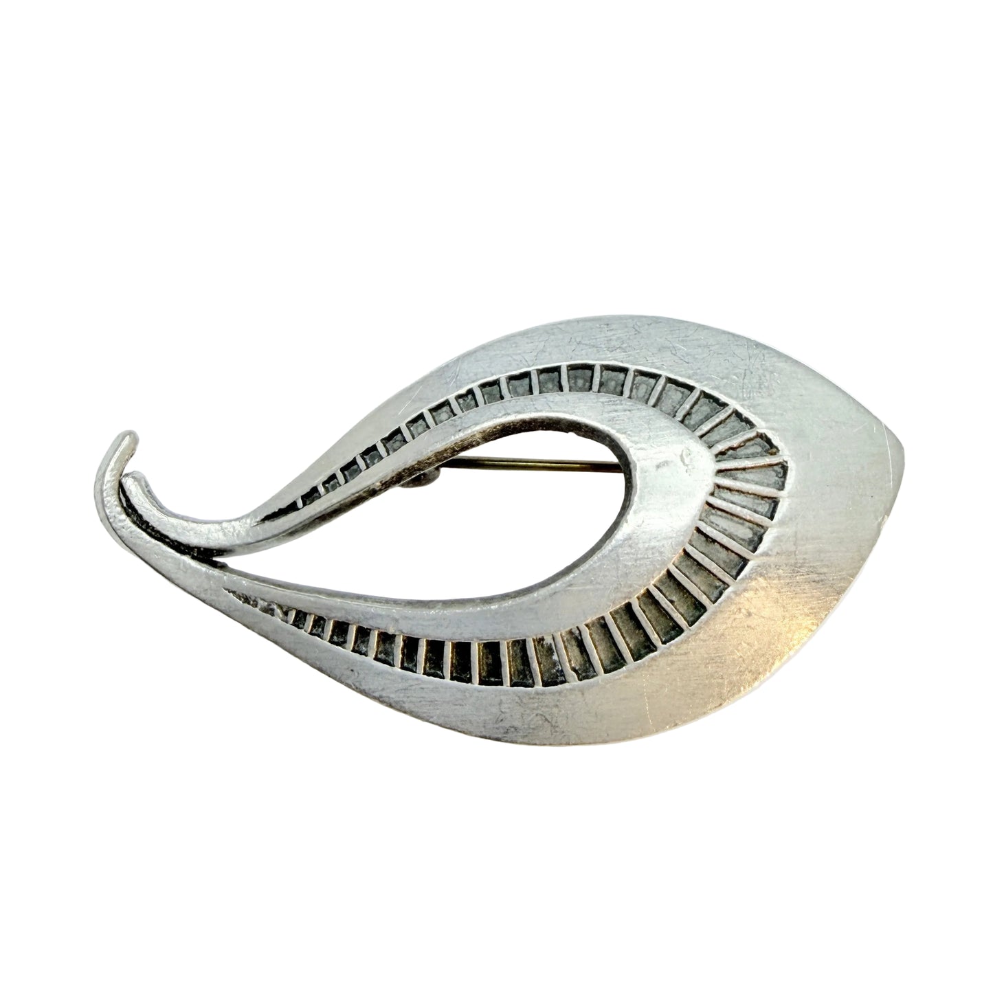 Rune Tennesmed, Sweden c 1960. Vintage Mid-century Modern Pewter Brooch.